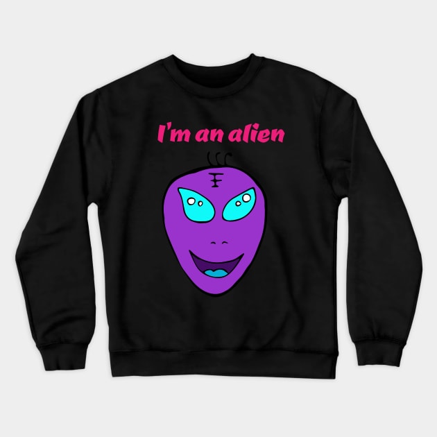 Alien face Crewneck Sweatshirt by smartsman